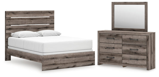Graystorm  Panel Bed With Mirrored Dresser