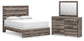 Graystorm  Panel Bed With Mirrored Dresser