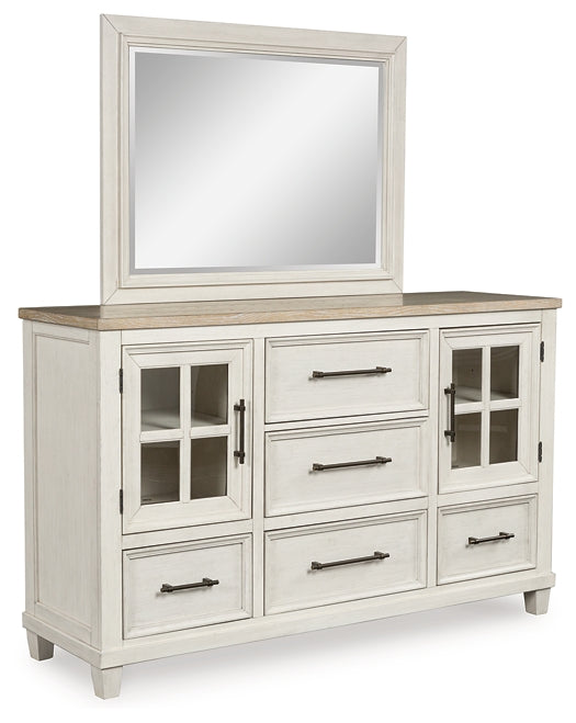 Shaybrock California  Panel Bed With Mirrored Dresser And Chest
