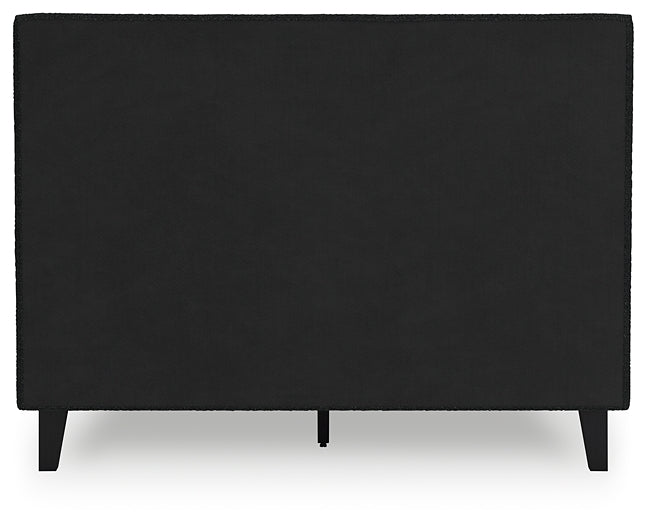 Cadmori  Upholstered Bed With Mirrored Dresser