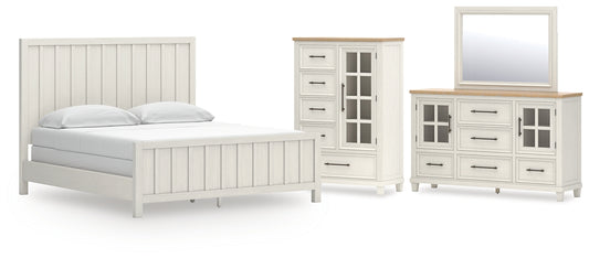 Shaybrock California  Panel Bed With Mirrored Dresser And Chest