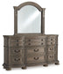 Ardenfield  Upholstered Sleigh Bed With Mirrored Dresser, Chest And Nightstand