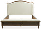 Sturlayne  Upholstered Panel Bed With Mirrored Dresser And Nightstand