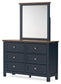 Landocken  Panel Headboard With Mirrored Dresser And Chest