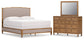 Sharlance California  Upholstered Panel Bed With Mirrored Dresser