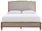 Sharlance California  Upholstered Panel Bed With Mirrored Dresser And Chest