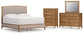 Sharlance California  Upholstered Panel Bed With Mirrored Dresser And Chest