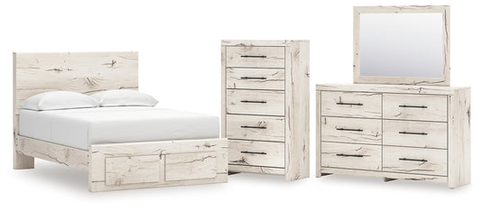 Lawroy  Panel Storage Bed With Mirrored Dresser And Chest