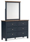 Landocken  Panel Headboard With Mirrored Dresser And Nightstand
