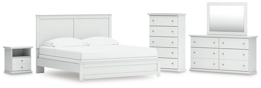 Bostwick Shoals  Panel Bed With Mirrored Dresser, Chest And Nightstand