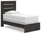 Hollivern  Panel Bed With Mirrored Dresser And Nightstand
