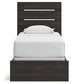Hollivern  Panel Bed With Mirrored Dresser And Nightstand