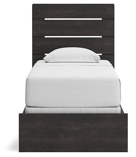 Hollivern  Panel Bed With Mirrored Dresser, Chest And Nightstand