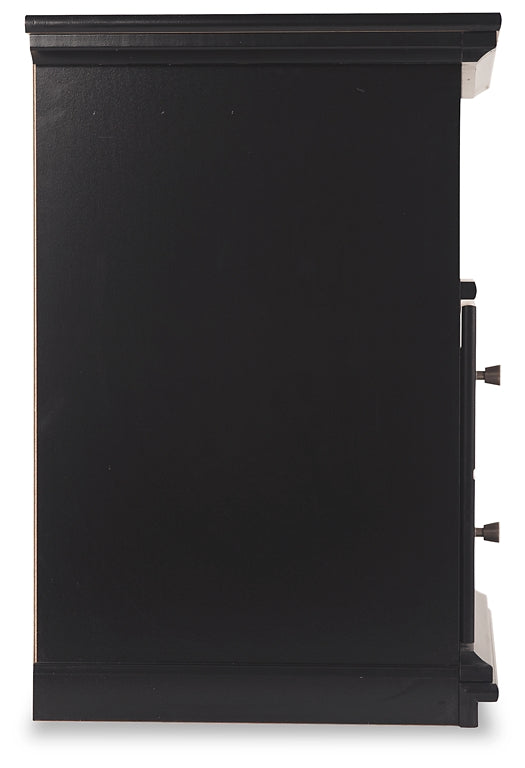 Maribel  Panel Bed With Mirrored Dresser, Chest And Nightstand