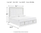 Chalanna California  Upholstered Storage Bed With Mirrored Dresser And Chest