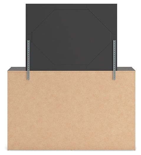 Hollivern  Panel Bed With Storage With Mirrored Dresser And Nightstand