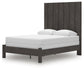 Fraluna  Panel Bed With Mirrored Dresser, Chest And Nightstand