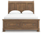 Feddinger  Storage Sleigh Bed With Mirrored Dresser And Chest