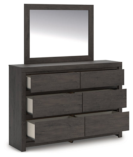 Fraluna  Panel Storage Bed With Mirrored Dresser And Chest