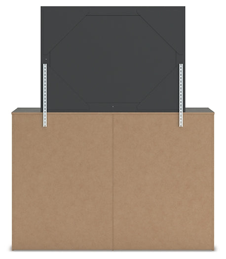 Fraluna  Panel Storage Bed With Mirrored Dresser, Chest And Nightstand