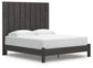 Fraluna  Panel Bed With Mirrored Dresser And Nightstand