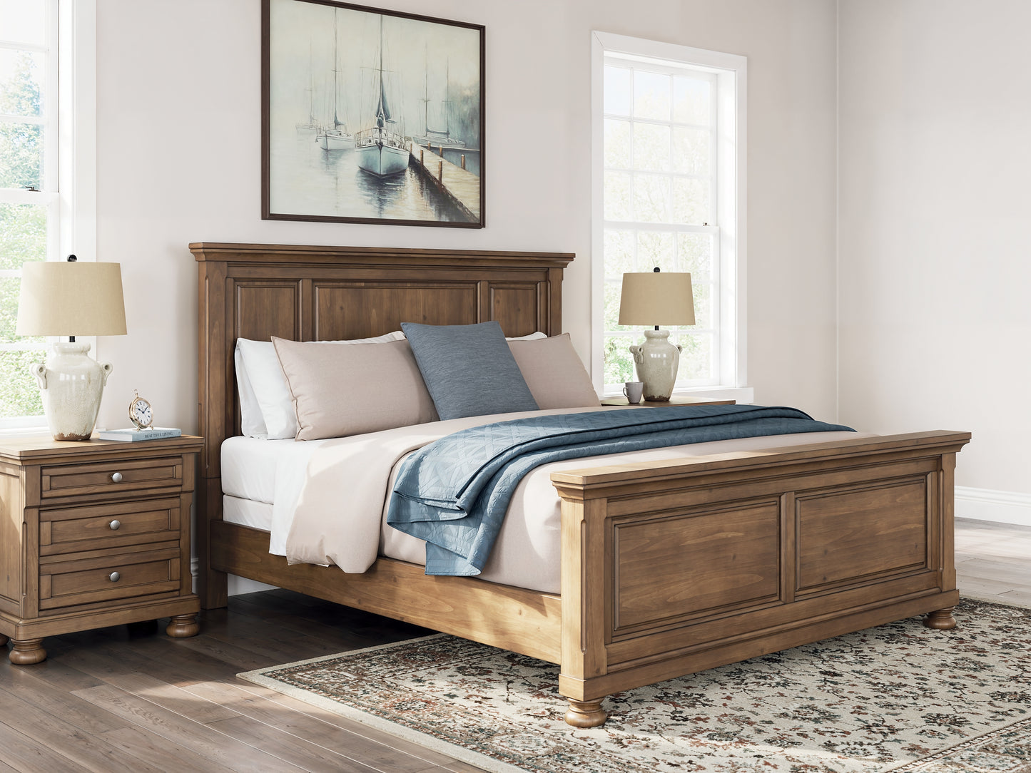Feddinger California  Panel Bed With Mirrored Dresser And Nightstand