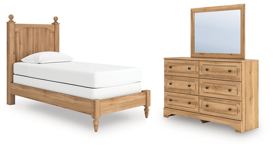 Aleaport  Panel Bed With Mirrored Dresser