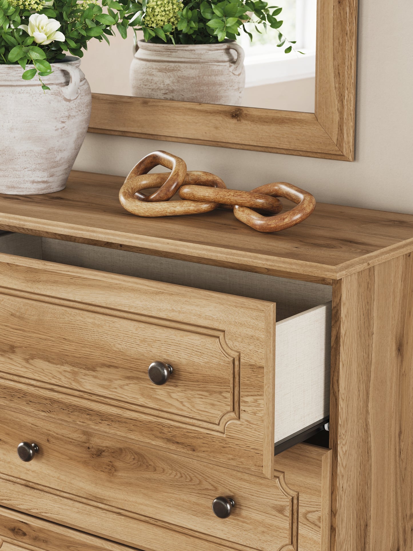 Aleaport  Panel Bed With Mirrored Dresser And Nightstand