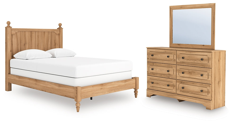 Aleaport  Panel Bed With Mirrored Dresser