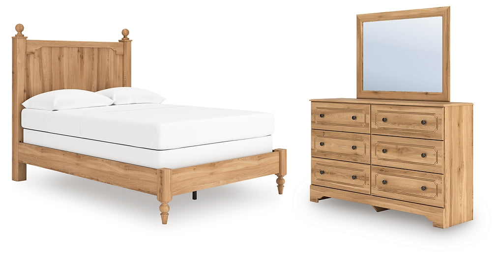 Aleaport  Panel Bed With Mirrored Dresser