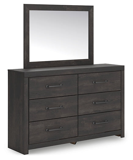 Hollivern  Panel Storage Bed With Mirrored Dresser