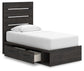 Hollivern  Panel Storage Bed With Mirrored Dresser And Chest