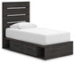 Hollivern  Panel Storage Bed With Mirrored Dresser And Nightstand