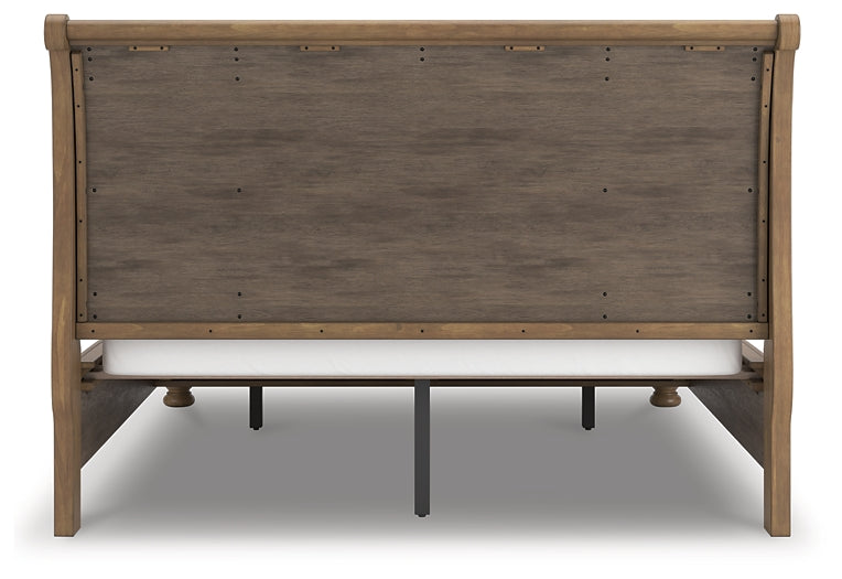 Feddinger California  Storage Sleigh Bed With Mirrored Dresser