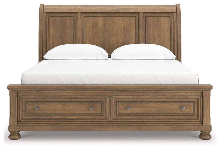 Feddinger California  Storage Sleigh Bed With Mirrored Dresser And Chest