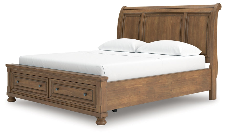 Feddinger California  Storage Sleigh Bed With Mirrored Dresser And Chest