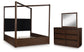 Dilenno California  Canopy Bed With Mirrored Dresser