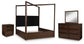 Dilenno California  Canopy Bed With Mirrored Dresser And Nightstand