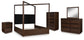 Dilenno California  Canopy Bed With Mirrored Dresser, Chest And Nightstand