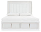 Chalanna  Upholstered Storage Bed With Mirrored Dresser And Chest
