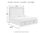Chalanna  Upholstered Storage Bed With Mirrored Dresser And Chest