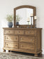 Feddinger California  Panel Bed With Mirrored Dresser