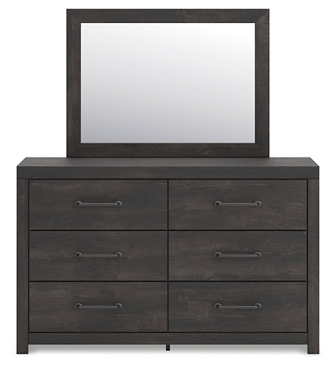 Hollivern  Panel Bed With Mirrored Dresser And Chest
