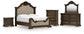 Maylee California  Upholstered Bed With Mirrored Dresser, Chest And Nightstand