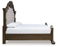 Maylee  Upholstered Bed With Mirrored Dresser And Chest