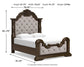 Maylee  Upholstered Bed With Mirrored Dresser And Chest