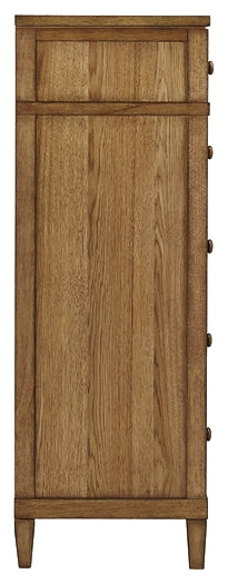 Sharlance  Upholstered Panel Bed With Mirrored Dresser And Chest