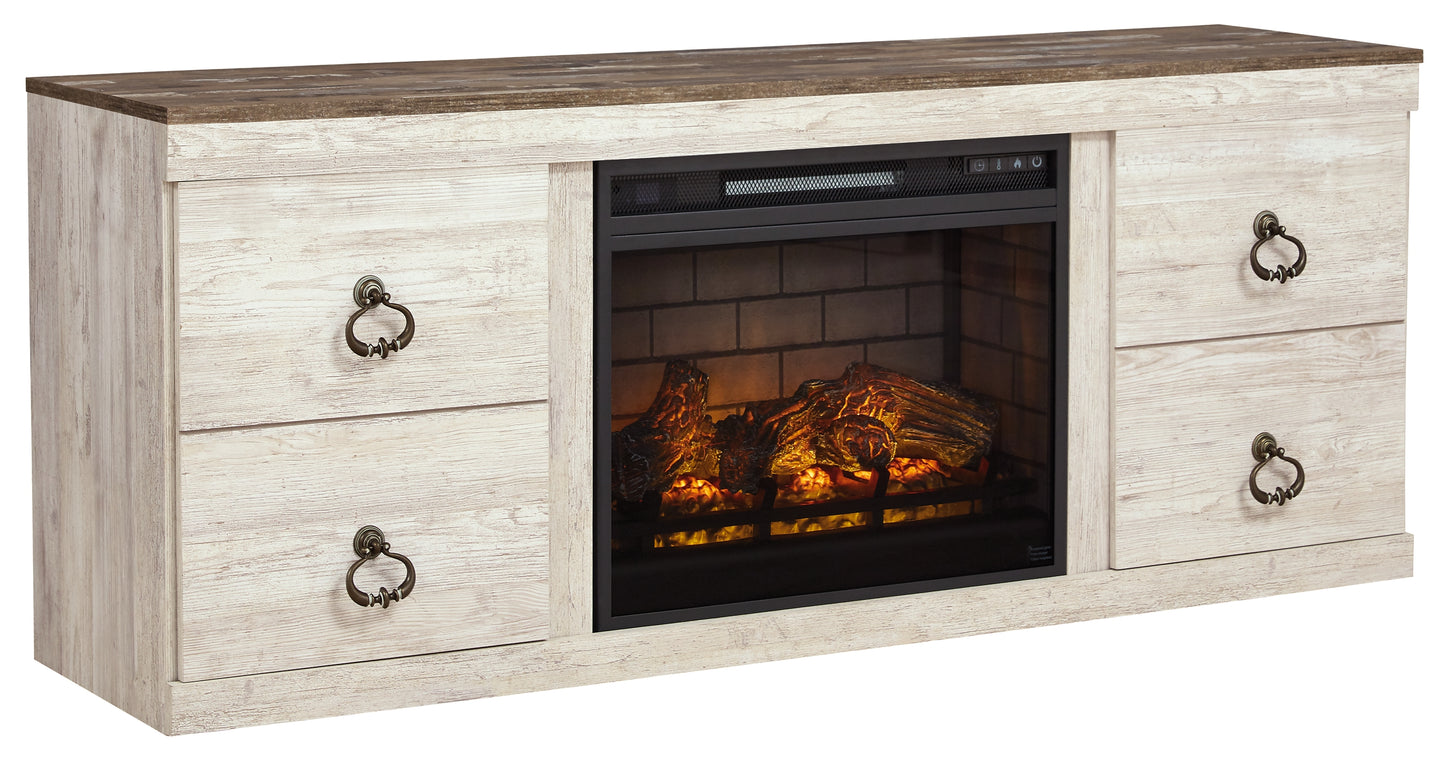 Mueble de TV Willowton con chimenea eléctrica