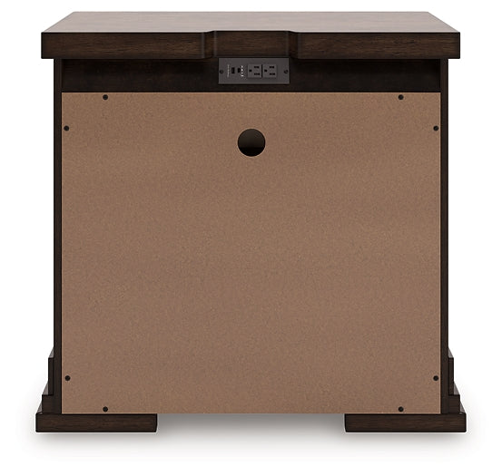 Mesita de noche de tres cajones Taffenbrook