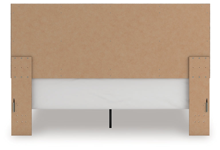 Rusticott  Panel Bed With Mirrored Dresser